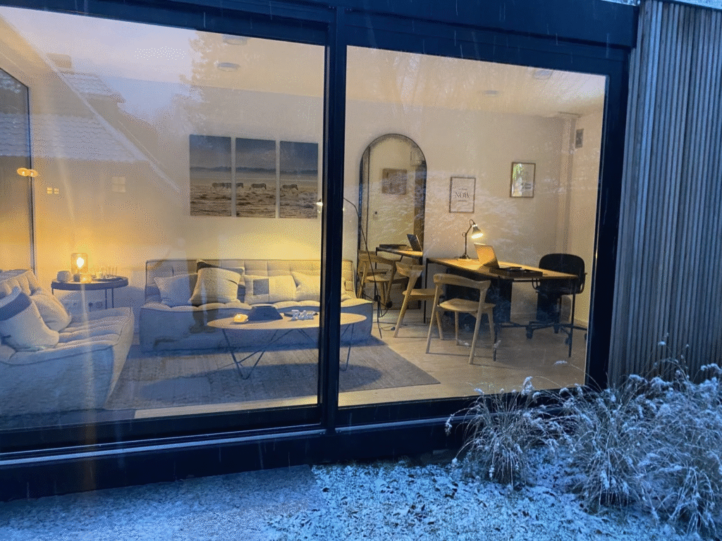 verlicht interieur van een timeoutbox